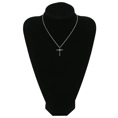 ノンブランド NON BRAND クロス ダイヤ ホワイトゴールド K18WG ダイヤモンド ブラックダイヤモンド ペンダントトップ 黒 十字架 ネックレストップ