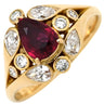 ノンブランド NON BRAND ルビー ダイヤ リング イエローゴールド K18YG ルビー ダイヤモンド リング 指輪 Au750 18K 18金 レッド 赤 12号