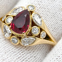 ノンブランド NON BRAND ルビー ダイヤ リング イエローゴールド K18YG ルビー ダイヤモンド リング 指輪 Au750 18K 18金 レッド 赤 12号