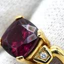 TASAKI TASAKI パープル×イエローゴールド K18YG ダイヤモンド ガーネット リング 指輪 TASAKI Au750 18K 18金 ダイヤ ガーネット スクエア ワインレッド 赤 10号