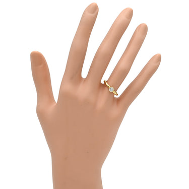 ノンブランド NON BRAND ダイヤリング イエローゴールド K18YG ダイヤモンド リング 指輪 1P 1粒 9.5号