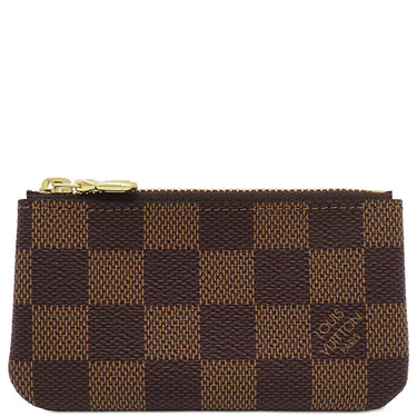 ルイヴィトン LOUIS VUITTON カードキーケース ポシェット クレ N62658 ダミエエベヌ ダミエキャンバス コインケース ゴールド金具 小銭入れ 茶 キーチェーン付き
