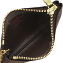 ルイヴィトン LOUIS VUITTON カードキーケース ポシェット クレ N62658 ダミエエベヌ ダミエキャンバス コインケース ゴールド金具 小銭入れ 茶 キーチェーン付き