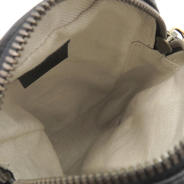 グッチ GUCCI ロゴ プリント 574803 ブラック レザー ショルダーバッグ ゴールド金具 黒 ミニ