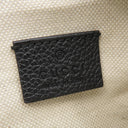 グッチ GUCCI ロゴ プリント 574803 ブラック レザー ショルダーバッグ ゴールド金具 黒 ミニ