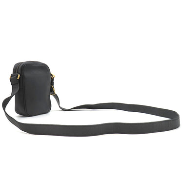 グッチ GUCCI ロゴ プリント 574803 ブラック レザー ショルダーバッグ ゴールド金具 黒 ミニ