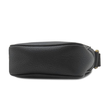 グッチ GUCCI ロゴ プリント 574803 ブラック レザー ショルダーバッグ ゴールド金具 黒 ミニ