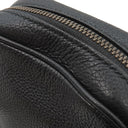 グッチ GUCCI ロゴ プリント 574803 ブラック レザー ショルダーバッグ ゴールド金具 黒 ミニ