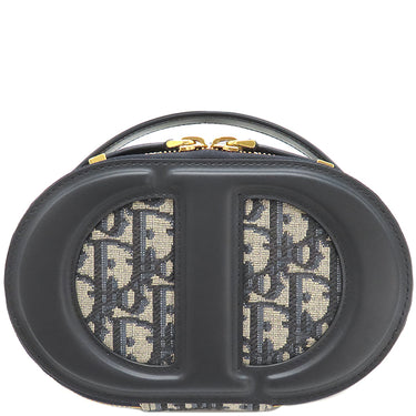 クリスチャン・ディオール Christian Dior オーバル カメラバッグ S2201UTZQ ネイビー レザー オブリークジャカード 2WAYバッグ ゴールド金具 CD Signature オブリーク 紺