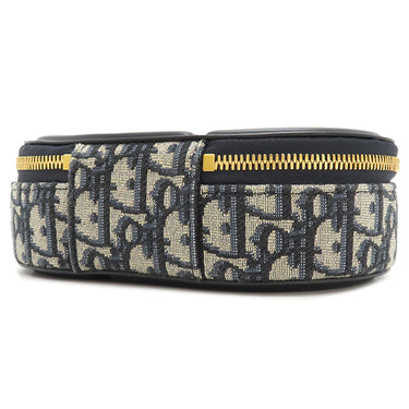 クリスチャン・ディオール Christian Dior オーバル カメラバッグ S2201UTZQ ネイビー レザー オブリークジャカード 2WAYバッグ ゴールド金具 CD Signature オブリーク 紺
