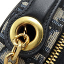 クリスチャン・ディオール Christian Dior オーバル カメラバッグ S2201UTZQ ネイビー レザー オブリークジャカード 2WAYバッグ ゴールド金具 CD Signature オブリーク 紺