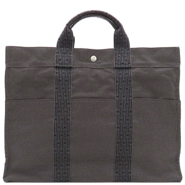 エルメス HERMES エールライントート MM グレー キャンバス トートバッグ シルバー金具 鍵・カデナ欠品