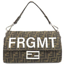 フェンディ FENDI ズッカ バゲット フォールダブル 8BH418 ブラウン キャンバス ショルダーバッグ シルバー金具 茶 フラグメントコラボ ハンドバッグ トート