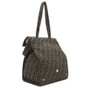フェンディ FENDI ズッカ バゲット フォールダブル 8BH418 ブラウン キャンバス ショルダーバッグ シルバー金具 茶 フラグメントコラボ ハンドバッグ トート