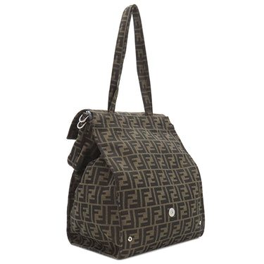 フェンディ FENDI ズッカ バゲット フォールダブル 8BH418 ブラウン キャンバス ショルダーバッグ シルバー金具 茶 フラグメントコラボ ハンドバッグ トート