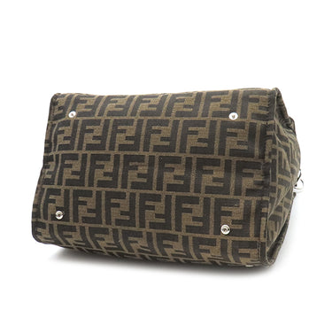 フェンディ FENDI ズッカ バゲット フォールダブル 8BH418 ブラウン キャンバス ショルダーバッグ シルバー金具 茶 フラグメントコラボ ハンドバッグ トート