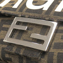 フェンディ FENDI ズッカ バゲット フォールダブル 8BH418 ブラウン キャンバス ショルダーバッグ シルバー金具 茶 フラグメントコラボ ハンドバッグ トート