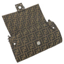 フェンディ FENDI ズッカ バゲット フォールダブル 8BH418 ブラウン キャンバス ショルダーバッグ シルバー金具 茶 フラグメントコラボ ハンドバッグ トート