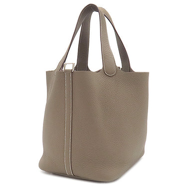 エルメス HERMES ピコタンロックMM エトゥープ トリヨンクレマンス ハンドバッグ シルバー金具 グレージュ