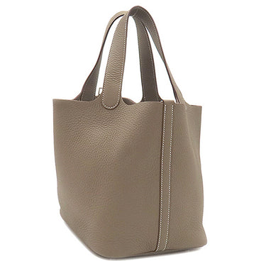 エルメス HERMES ピコタンロックMM エトゥープ トリヨンクレマンス ハンドバッグ シルバー金具 グレージュ