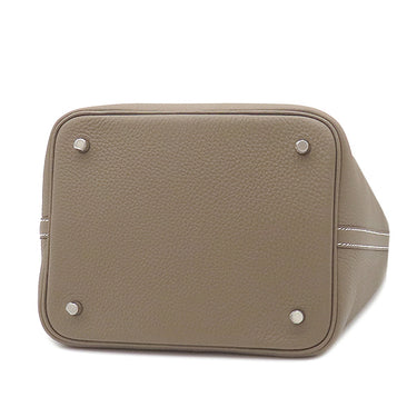 エルメス HERMES ピコタンロックMM エトゥープ トリヨンクレマンス ハンドバッグ シルバー金具 グレージュ