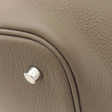 エルメス HERMES ピコタンロックMM エトゥープ トリヨンクレマンス ハンドバッグ シルバー金具 グレージュ