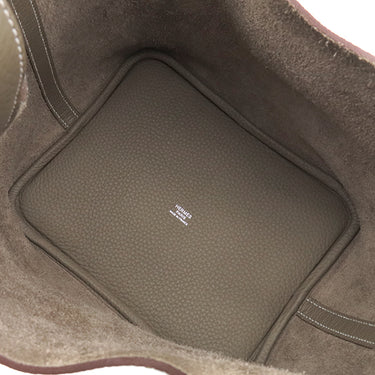 エルメス HERMES ピコタンロックMM エトゥープ トリヨンクレマンス ハンドバッグ シルバー金具 グレージュ