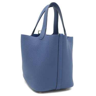 エルメス HERMES ピコタンロックPM ブルータイ トリヨンクレマンス ハンドバッグ ゴールド金具 新品 未使用 青