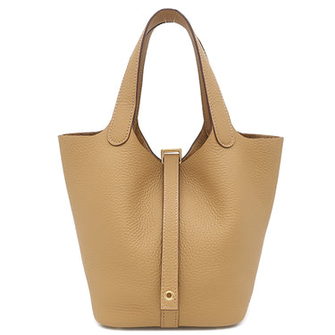 エルメス HERMES ピコタンロックPM ビスキュイ トリヨンクレマンス ハンドバッグ ゴールド金具 新品 未使用 茶
