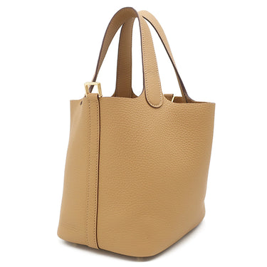エルメス HERMES ピコタンロックPM ビスキュイ トリヨンクレマンス ハンドバッグ ゴールド金具 新品 未使用 茶