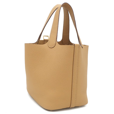 エルメス HERMES ピコタンロックPM ビスキュイ トリヨンクレマンス ハンドバッグ ゴールド金具 新品 未使用 茶