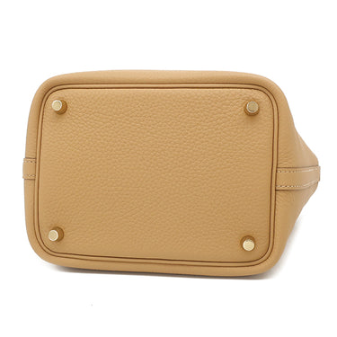 エルメス HERMES ピコタンロックPM ビスキュイ トリヨンクレマンス ハンドバッグ ゴールド金具 新品 未使用 茶