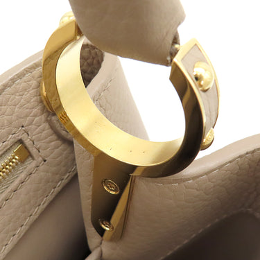 ルイヴィトン LOUIS VUITTON カプシーヌMM ベージュ トリヨンレザー 2WAYバッグ ゴールド金具 グレージュ ハンドバッグ ショルダーバッグ スタッズ