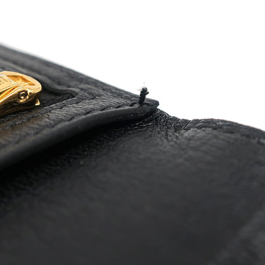 エルメス HERMES ベアンスフレ ブラック アリゲーター 長財布 ゴールド金具 黒 クロコ 二つ折り財布