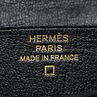 エルメス HERMES ベアンスフレ ブラック アリゲーター 長財布 ゴールド金具 黒 クロコ 二つ折り財布