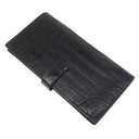 エルメス HERMES ベアンスフレ ブラック アリゲーター 長財布 ゴールド金具 黒 クロコ 二つ折り財布