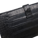 エルメス HERMES ベアンスフレ ブラック アリゲーター 長財布 ゴールド金具 黒 クロコ 二つ折り財布