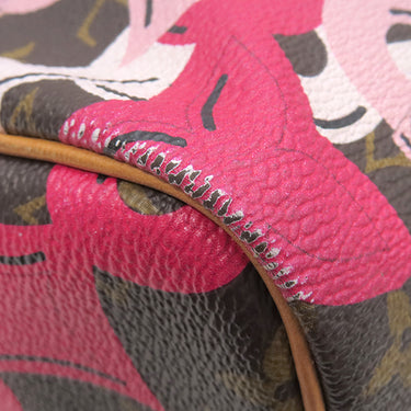 ルイヴィトン LOUIS VUITTON スピーディ30 M41989 モノグラムベイ モノグラムキャンバス ハンドバッグ ゴールド金具 茶 ピンク ボストン チェーン柄 鍵・パドロック欠品