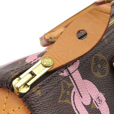 ルイヴィトン LOUIS VUITTON スピーディ30 M41989 モノグラムベイ モノグラムキャンバス ハンドバッグ ゴールド金具 茶 ピンク ボストン チェーン柄 鍵・パドロック欠品