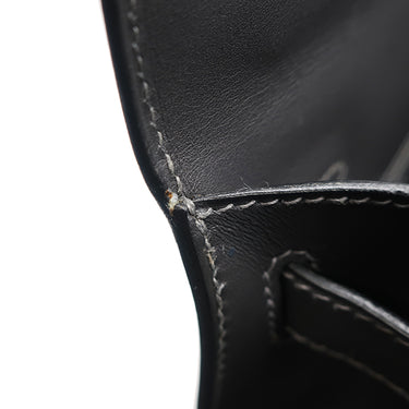 エルメス HERMES ケリー28 外縫い グラファイト ボックスカーフ 2WAYバッグ シルバー金具 灰色