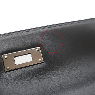 エルメス HERMES ケリー28 外縫い グラファイト ボックスカーフ 2WAYバッグ シルバー金具 灰色