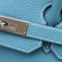 エルメス HERMES バーキン35 ブルージーン トゴ ハンドバッグ シルバー金具 青