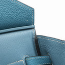 エルメス HERMES バーキン35 ブルージーン トゴ ハンドバッグ シルバー金具 青