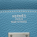 エルメス HERMES バーキン35 ブルージーン トゴ ハンドバッグ シルバー金具 青