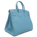 エルメス HERMES バーキン35 ブルージーン トゴ ハンドバッグ シルバー金具 青