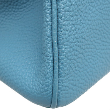 エルメス HERMES バーキン35 ブルージーン トゴ ハンドバッグ シルバー金具 青