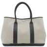 エルメス HERMES ガーデンパーティーPM ボルデュック グレー×ブラック トワルアッシュ ネゴンダ トートバッグ シルバー金具 黒 ボルデュックリボン トワルH