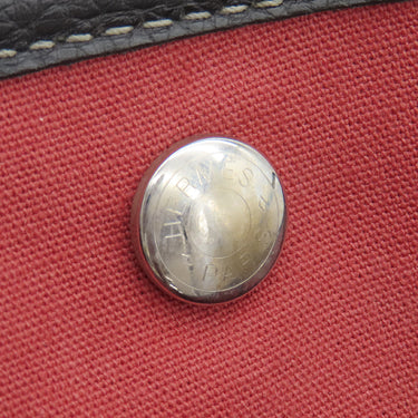 エルメス HERMES ガーデンパーティーPM ボルデュック グレー×ブラック トワルアッシュ ネゴンダ トートバッグ シルバー金具 黒 ボルデュックリボン トワルH