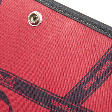 エルメス HERMES ガーデンパーティーPM ボルデュック グレー×ブラック トワルアッシュ ネゴンダ トートバッグ シルバー金具 黒 ボルデュックリボン トワルH