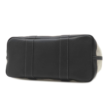 エルメス HERMES ガーデンパーティーPM ボルデュック グレー×ブラック トワルアッシュ ネゴンダ トートバッグ シルバー金具 黒 ボルデュックリボン トワルH